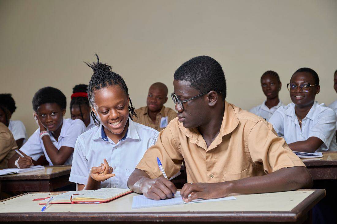 Students working in class