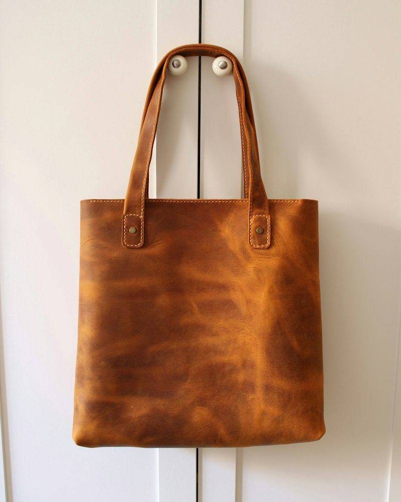 Tan leather tote
